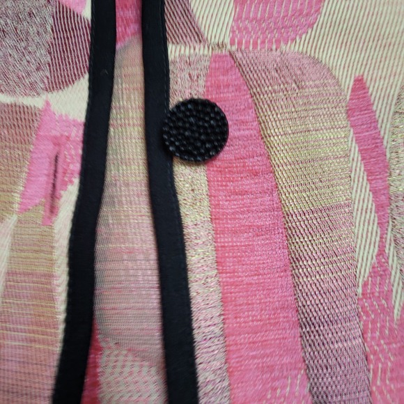 Khangura vintage tapestry geometric pink black blazer made in USA - Picture 2 of 6